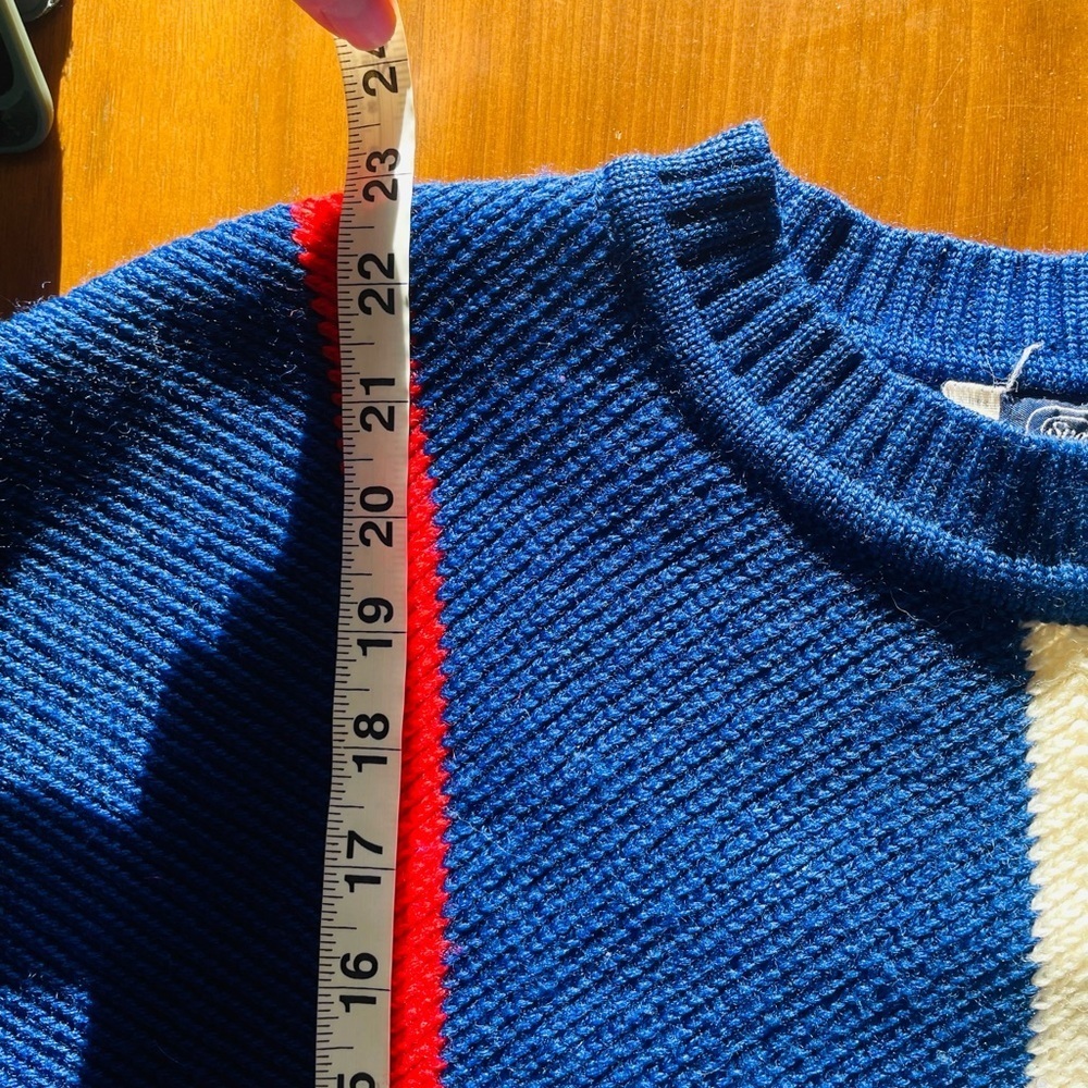 Vintage 80s Sweater with Red, Yellow & Cream Accents - Picture 8 of 15